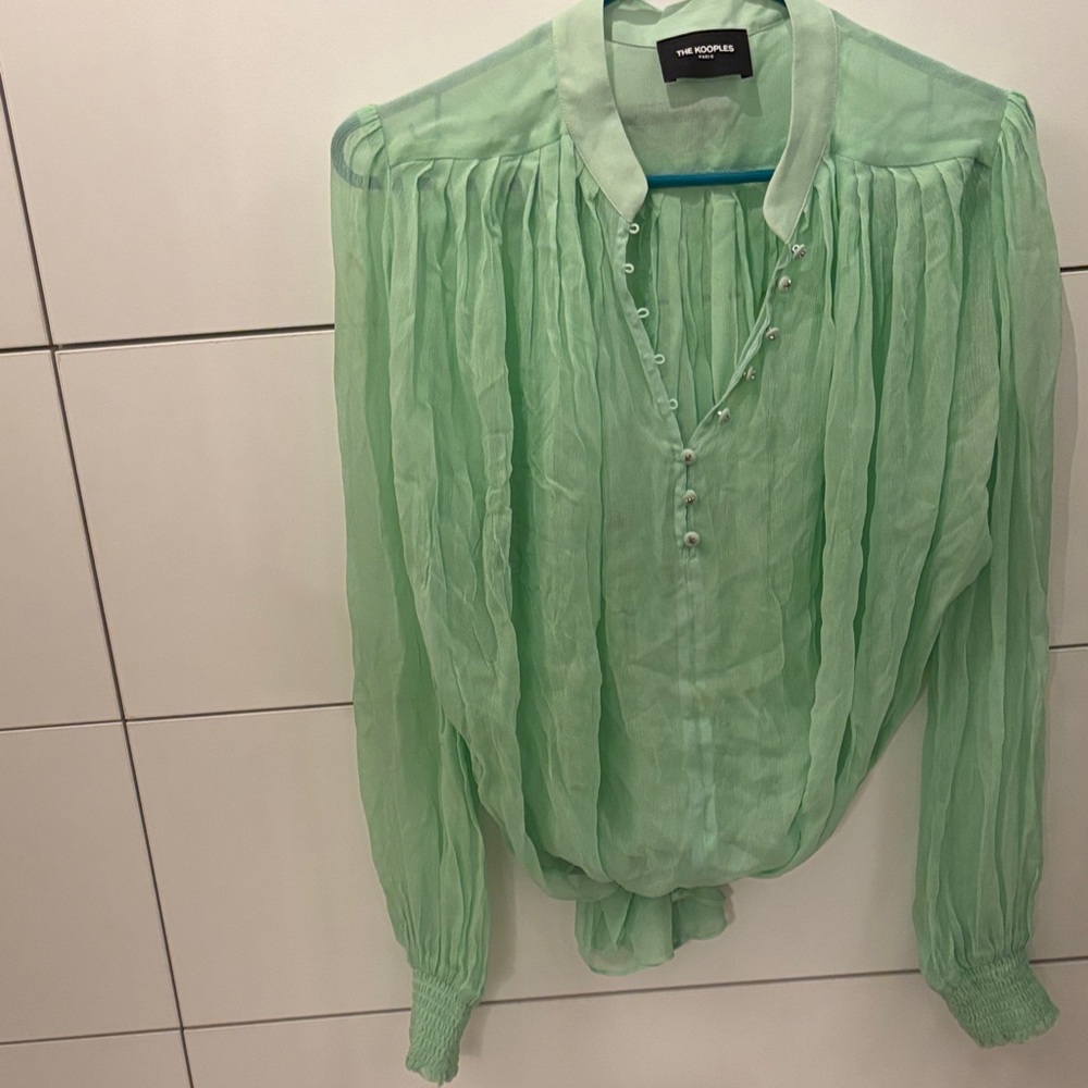 The Kooples Mint Green Sheer Blouse